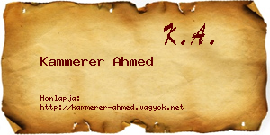 Kammerer Ahmed névjegykártya